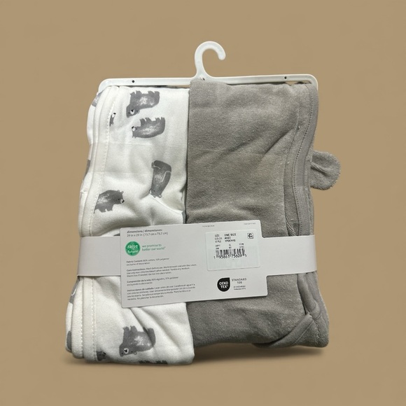 Carter’s Just One You Hooded Towel & Bath Towel Set – Bear Print – One Size - Picture 3 of 4